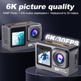 6K Action Camera 30fps with EIS , Wifi, Dual Touch Screen, Remote Control